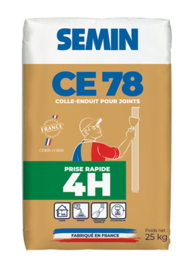 Massa para juntas SEMIN CE 78 – colagem de fita (1H / 4H / 8H / 24H) - TTC