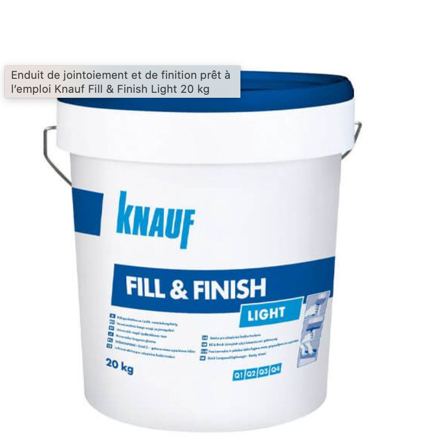 Massa para juntas Knauf Fill & Finish Light 20 kg (masticagem) - TTC