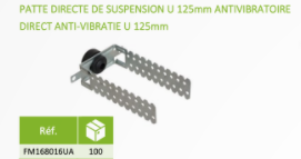 Patte directe antivibratoire 125mm
