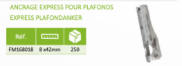 Ancrage express pour plafonds 8x42mm