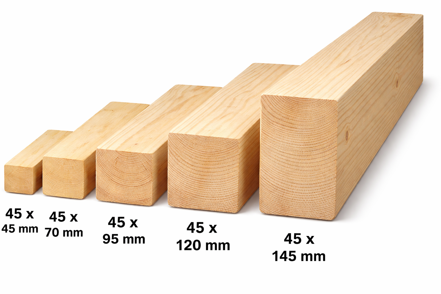 Bois structure 45 mm(madeira para porta) – 3,00 m (reforço para porta em sistema tipo Gyproc)